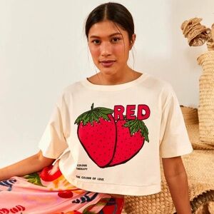 Farm Rio Red Strawberry Graphic Tee